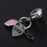 20PCS Silver Plated Mustache Lip Heart Alloy Charms DIY Bracelet