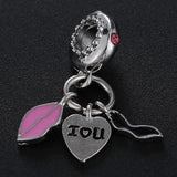 20PCS Silver Plated Mustache Lip Heart Alloy Charms DIY Bracelet