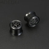 Stainless Steel Flower Ear Tunnel Plug Stretcher Piercing 8-18mm