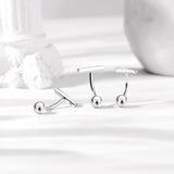 925 Sliver T Shape Belly Button Ring Zircon Navel Piercing Barbell
