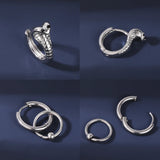 Punk Skull Hoop Earring Vintage Snake Stud Earrings Stainless Steel