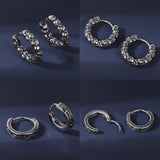 Punk Skull Hoop Earring Vintage Snake Stud Earrings Stainless Steel