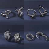 Punk Skull Hoop Earring Vintage Snake Stud Earrings Stainless Steel