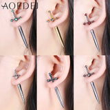 Gothic Sword Studs Earring for Men Stainless Steel Punk Ear Stud