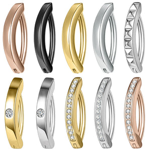 925Sliver Zircon Belly Ring Navel Piercing Clicker Body Jewelry