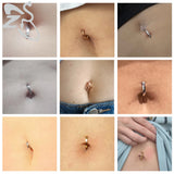 925Sliver Zircon Belly Ring Navel Piercing Clicker Body Jewelry
