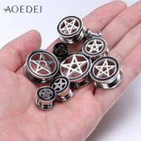 2PC 5-22mm Stainless Steel Ear Tunnels Plugs Flesh Piercing
