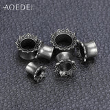 316L Stainless Steel Ear Plugs Tunnels Saddle Ear Gauges Weights Flower