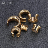 316L Stainless Steel Ear Plugs Tunnels Saddle Ear Gauges Weights Flower