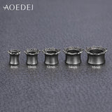 316L Stainless Steel Ear Plugs Tunnels Saddle Ear Gauges Weights Flower