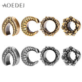 316L Stainless Steel Ear Plugs Tunnels Saddle Ear Gauges Weights Flower