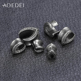 316L Stainless Steel Ear Plugs Tunnels Saddle Ear Gauges Weights Flower