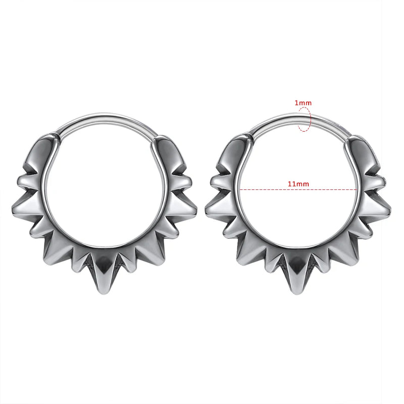 316L Stainless Steel Hoop Earrings for Men Gothic Jewelry