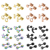 4-9 Pairs Mix Studs Earring Set Zircon Ear Studs Women Gift Ear Piercing