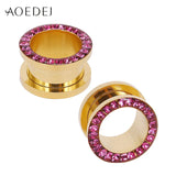 5-18mm Crystal Plugs & Tunnels 16mm Stainless Steel Ear Expander Piercing