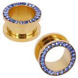 5-18mm Crystal Plugs & Tunnels 16mm Stainless Steel Ear Expander Piercing