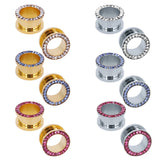 5-18mm Crystal Plugs & Tunnels 16mm Stainless Steel Ear Expander Piercing