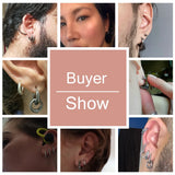 Punk Chain Hoop Earring Stainless Steel Round Piercing Jewelry