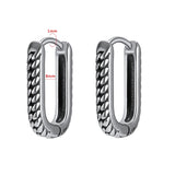 Punk Chain Hoop Earring Stainless Steel Round Piercing Jewelry