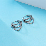 Punk Chain Hoop Earring Stainless Steel Round Piercing Jewelry