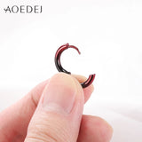 Rainbow Circle Hoop Earrings Stainless Steel Punk Jewelry 2Pcs