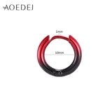 Rainbow Circle Hoop Earrings Stainless Steel Punk Jewelry 2Pcs