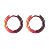 Rainbow Circle Hoop Earrings Stainless Steel Punk Jewelry 2Pcs