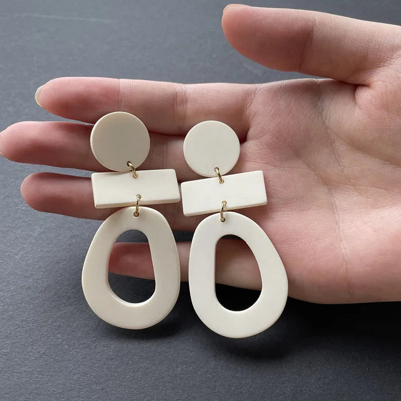 Geometric Long Dangle Drop Earrings for Women Acrylic Jewelry