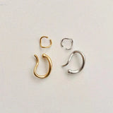 Korea Metal Ear Clip Earrings Geometric Silver Ear Cuff Ear Jewelry