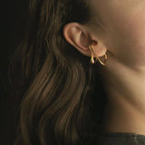 Korea Metal Ear Clip Earrings Geometric Silver Ear Cuff Ear Jewelry