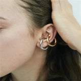 Geometric Round Ear Cuff Minimalist Cartilage Earrings Women Men