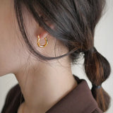 French Retro Metal Twist Thread Hoop Earrings Ear Buckle for Female Jewelry