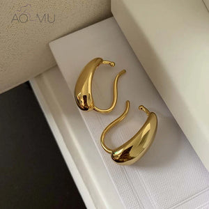 Water Drop Glossy Ear Cuff Clip Earrings for Women