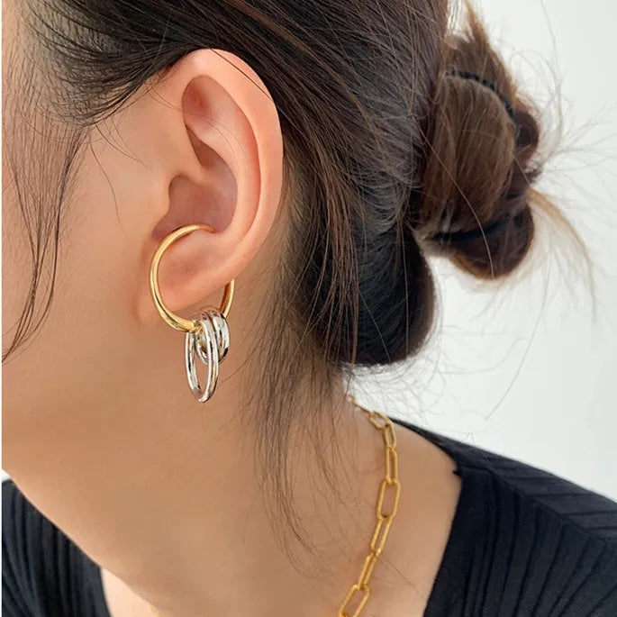 Vintage Metal Geometric Ear Cuff Earrings for Women No Piercings