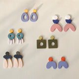 Korea Vintage Geometric Big Earrings Acrylic Dangle Drop Earrings