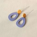 Korea Vintage Geometric Big Earrings Acrylic Dangle Drop Earrings
