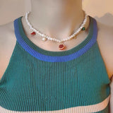Colorful Resin Pearls Beads Necklace with Dog Pendant