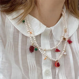 Colorful Resin Pearls Beads Necklace with Dog Pendant