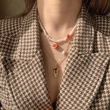 Colorful Resin Pearls Beads Necklace with Dog Pendant