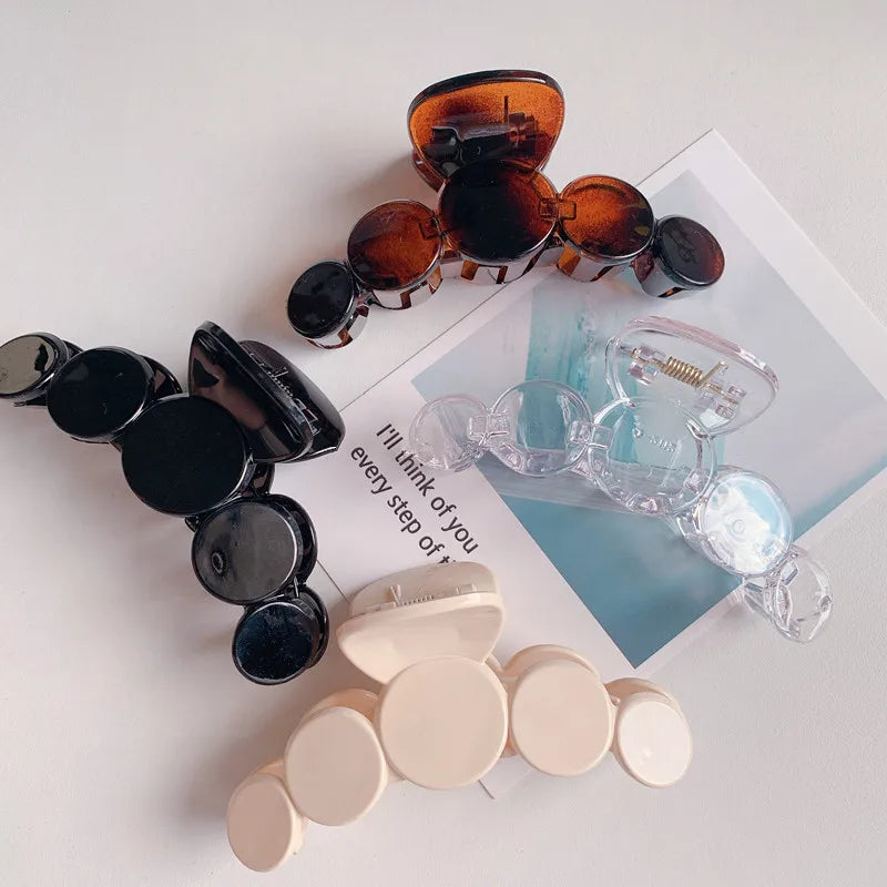 Korea Candy Solid Acrylic Hair Claw Clips Headwear for Women