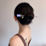 AOMU Purple Rose Hairpins Hair Clip