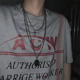 Hip Hop Long Chain Cross Pendant Necklace Set