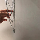 Hip Hop Long Chain Cross Pendant Necklace Set