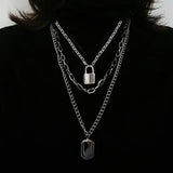 Hip Hop Long Chain Cross Pendant Necklace Set