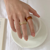 4PCS/SET Transparent Resin Rings Acrylic Geometric Ring Women Gift Jewelry