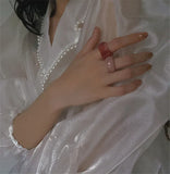 4PCS/SET Transparent Resin Rings Acrylic Geometric Ring Women Gift Jewelry