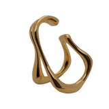 French Double Layer Irregular Ear Clip Metal Ear Cuff For Women
