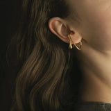 French Double Layer Irregular Ear Clip Metal Ear Cuff For Women