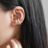 French Double Layer Irregular Ear Clip Metal Ear Cuff For Women