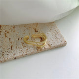 French Double Layer Irregular Ear Clip Metal Ear Cuff For Women